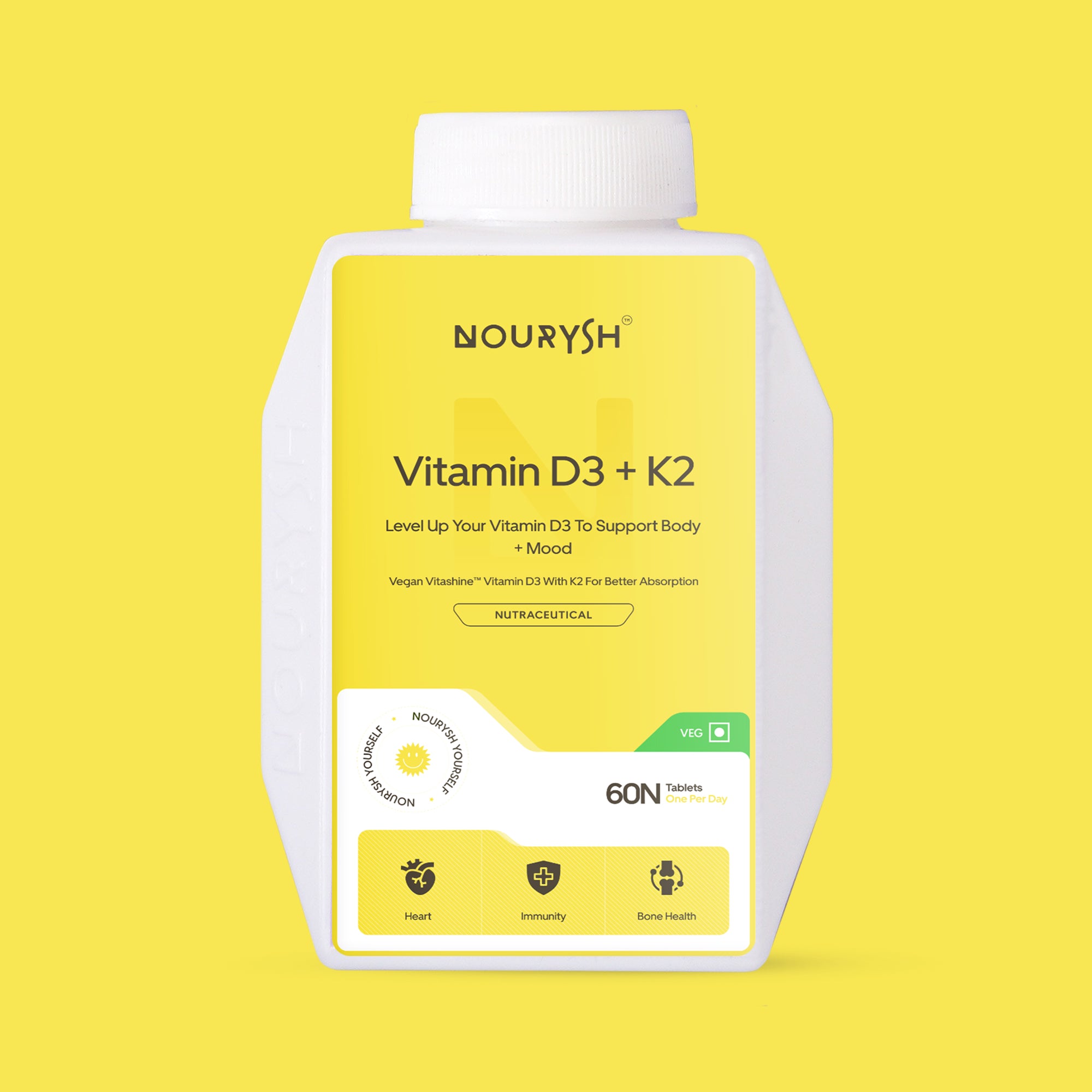 Vegan Vitashine ™ Vitamin D3 + K2 (100% Bioavailable )